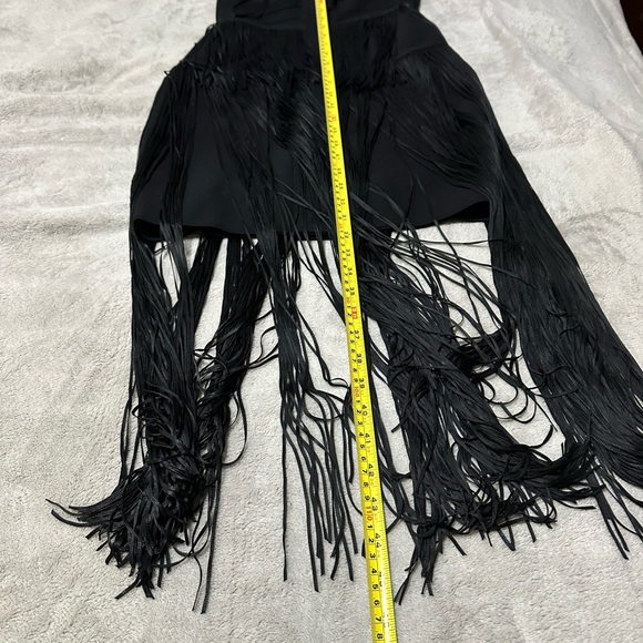 Karen Millen Black Tiered Fringe Bandage Knit dress - Picture 10 of 16